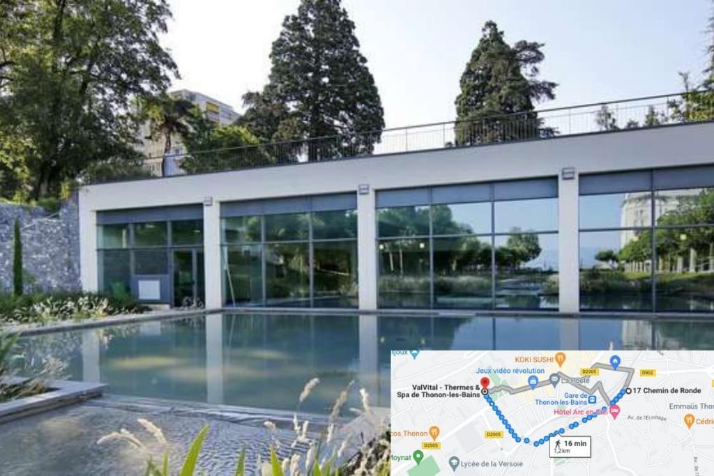 T3 Duplex Thonon Centre - Parking - Gare - Thermes Exterior foto